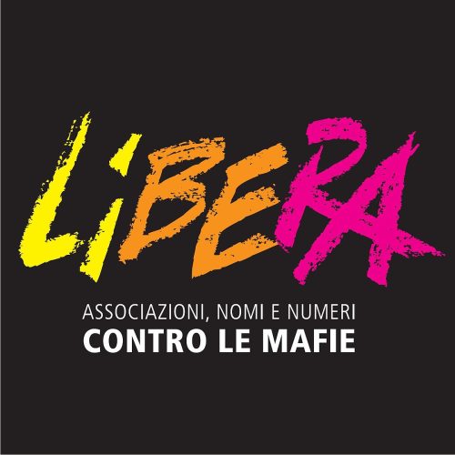 Nella foto, il logo di Libera. Don Luigi Ciotti è il suo fondatore e presidente